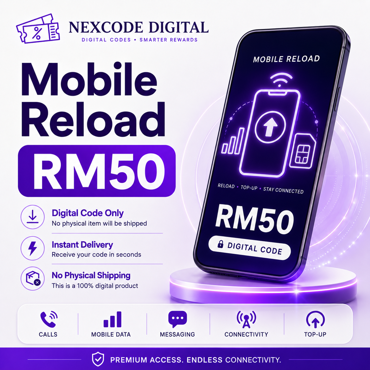 Mobile Reload RM50 Code